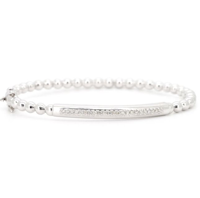 Round 0.23ct Diamond Bangle 18k White gold LBN183