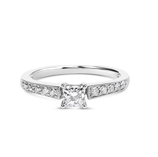Princess Diamond 14K White Gold Ring