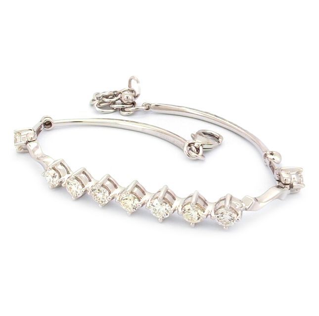 Contemporary Round 18K White Gold Bracelet – LB1320