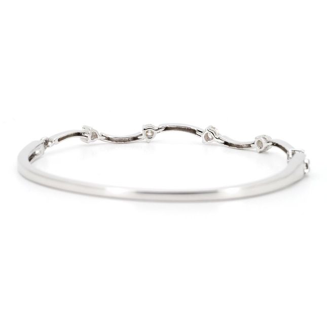 Round 0.40ct Diamond Bangle 18k White gold LBN201