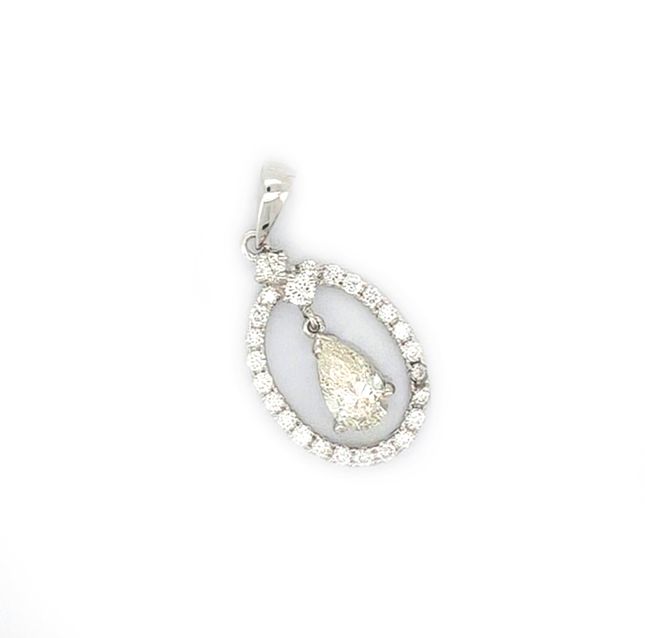 0.60ct Pear Diamond Pendant in 18K White Gold