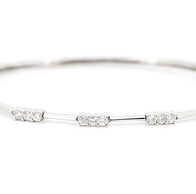 Bangle 0.46ct Round Diamond 18k White gold LBN184