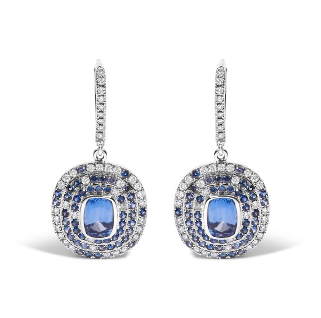 Sapphire Cushion Cut Solitaire Pendant 14K