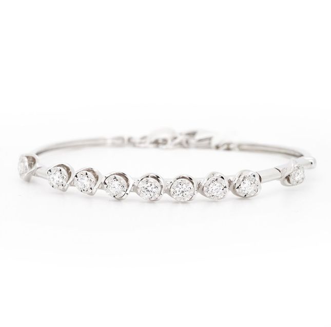 Diamond Half Tennis Bracelet 18k White gold LB878