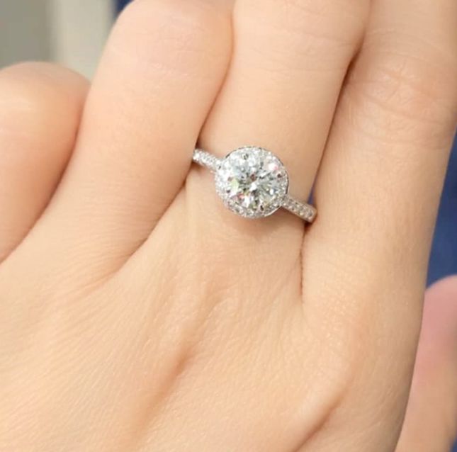 Harmony Solitaire Diamond White Gold Ring