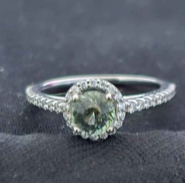 Sapphire and Diamond 14kt White Gold Ring