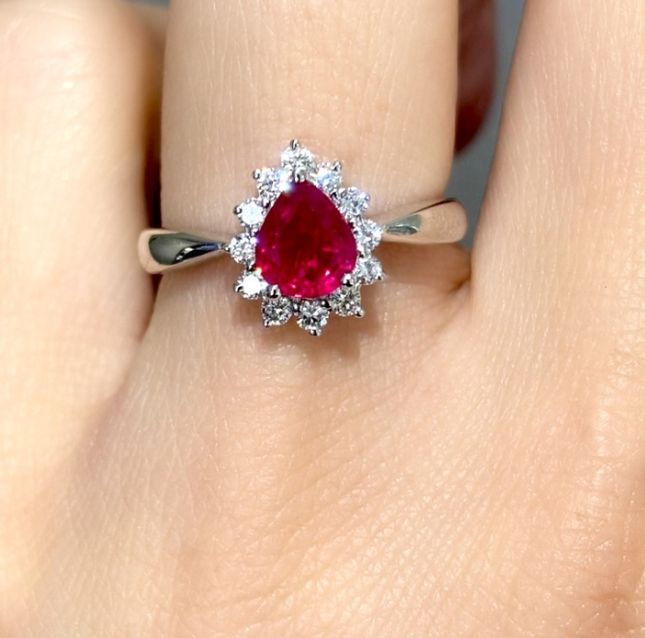 Rosaline 18KT White Gold Ruby Ring – LR13633